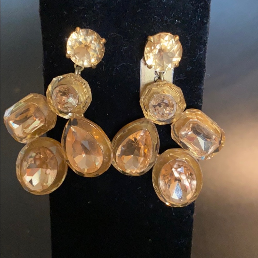 NWT Acrylic/Rhinestone j crew STATEMENT EARRINGS